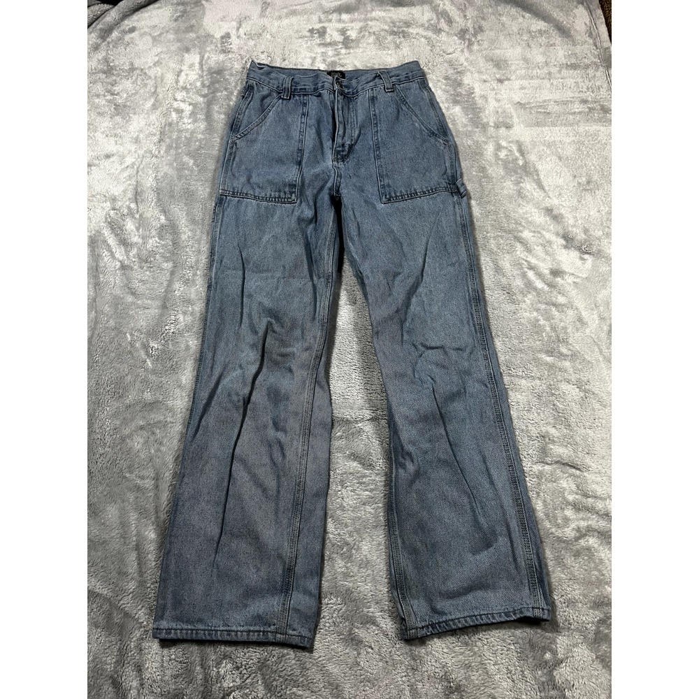 NWT Simple Society Light Blue Wash High Rise Carpenter Jeans Womens 7/28
